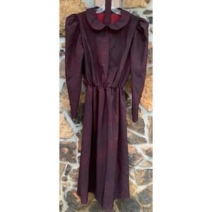Modest Used Burgundy Woman's Long Dress for Women Mennonite